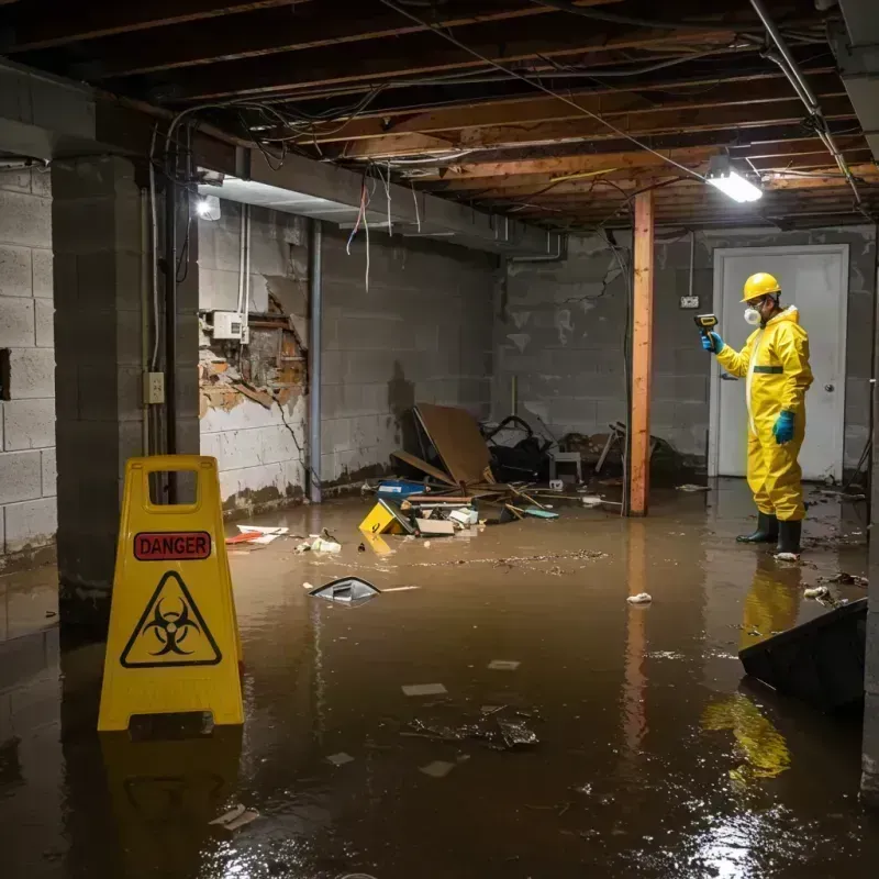 Flooded Basement Electrical Hazard in Gerald, MO Property