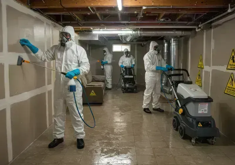 Basement Moisture Removal and Structural Drying process in Gerald, MO